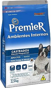 RAÇÃO Premier AMBIENTES INTERNOS 2,5KG C/ADULTOS CAST