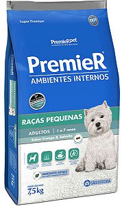 RAÇÃO Premier AMBIENTES INTERNOS 7,5KG C/ADULTOS