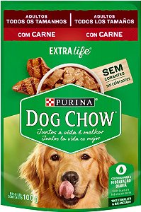 Ração Úmida DOG CHOW Cães Adultos Carne 100g