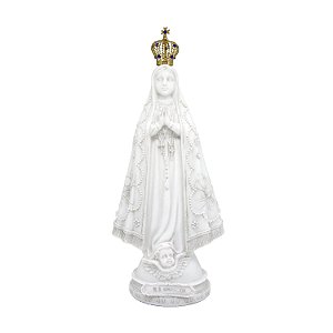 Imagem Nossa Senhora Aparecida Mármore Branco Coroa 22 cm