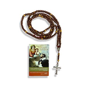 Terço santo ROSÁRIO DE MADEIRA MARROM 8MM 107cm comprimento