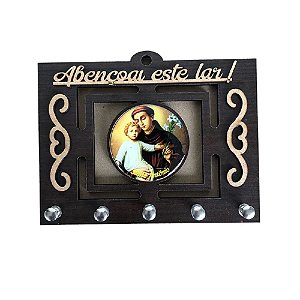 PORTA CHAVE VAZADO RESINADO SANTO ANTÔNIO 17X14CM CHAVEIRO