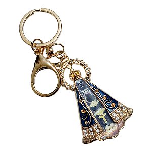 CHAVEIRO MOSQUETÃO NOSSA SENHORA APARECIDA RESPLENDOR SANTA