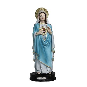 Imagem Imaculado Coração de Maria Resina 15 cm estatueta