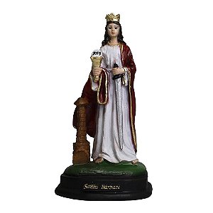 Imagem estatueta Santa Bárbara de Resina Nacional 14 cm