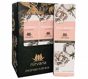 INCENSO NIRVANA NATURAL ROSA BRANCA ORIGINAL afrodisíaco