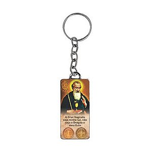 Chaveiro SANTO São Bento Retangular METAL SANTA PRESENTE