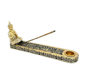 Incensário BARRA DE Resina Buda Dourado com Brilho 19 CM
