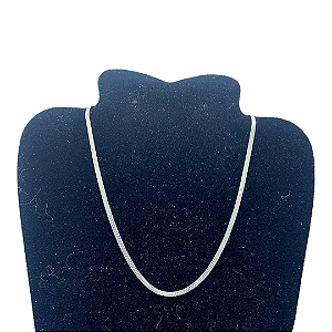 CORRENTE AÇO INOX PRATEADA SNAKE ACHATADA 0.5 MM x 45 CM