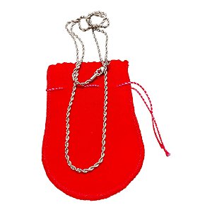 COLAR CORRENTE CORDÃO BAIANO AÇO INOX PRATEADA BAIANA 70 CM