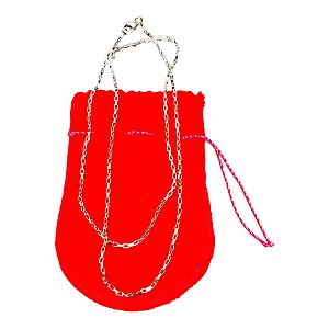 COLAR CORRENTE AÇO INOX PRATEADA TIJOLINHO 1.5X 60CM UNISSEX