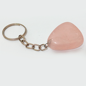 Chaveiro de Pedra do amor Quartzo Rosa harmonia paixão paz