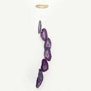 Móbile SINO DOS VENTOS Chapa de Ágata Roxo 65 CM DECORAÇÃO