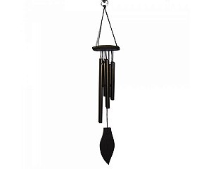 MOBILE Sino de Vento 5 Tubos Metal E MADEIRA 50 CM MARROM