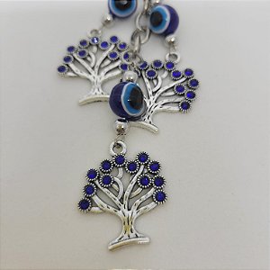 Chaveiro Árvore da vida Olho Grego Strass 7 cm proteção