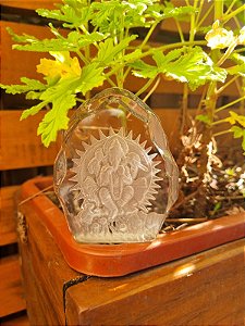 Imagem Cristal Lapidado GANESHA Prosperidade E Sabedoria 9cm