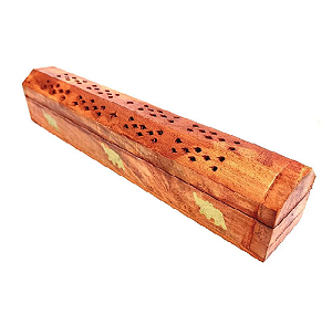 Incensário Baú porta incenso Madeira Vareta 30 cm meditação