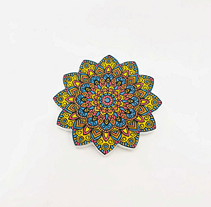 Incensário Resina Mandala Flor de Lótus círculo sagrado 6 cm