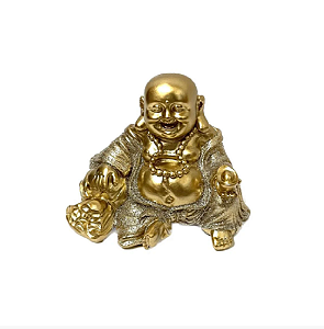 Imagem Buda da Fortuna com Brilho Dourado estatua 9cm chines