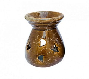 AROMATIZADOR RECHO cerâmica marrom VELA AROMATERAPIA estrela