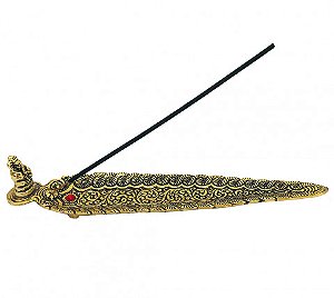 INCENSÁRIO METAL dourado GANESHA 23CM VARETA BARRA INDIANO