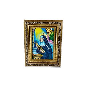 QUADRO COM MOLDURA RESINADO SANTA RITA DE CÁSSIA 20,5X15,5