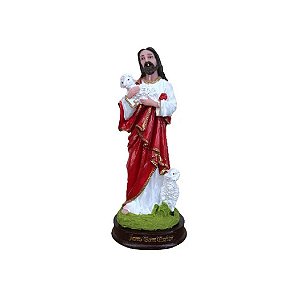 IMAGEM DE RESINA NACIONAL JESUS BOM PASTOR 13CM