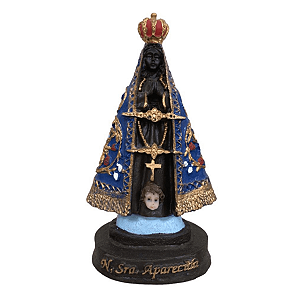 Imagem Nossa Senhora Aparecida com Bandeira em Resina 12cm