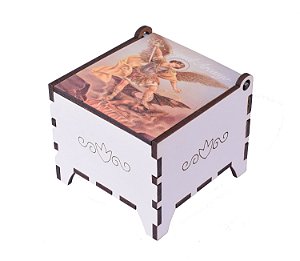 Porta Terço com Imagem de São Miguel Arcanjo em Mdf Colorido