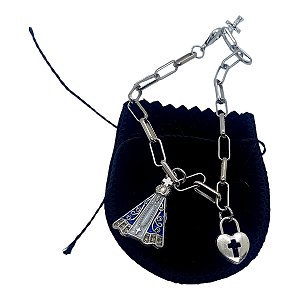Pulseira inox nossa senhora Aparecida Coração Consagração
