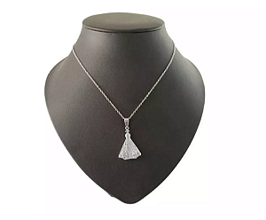 COLAR AÇO INOX 50CM PRATEADO MEDALHA nossa senhora aparecida