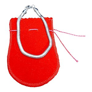 Pulseira Aco inox Prateada Snake 5.0mm x 22cm