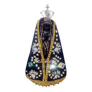 Imagem nossa senhora aparecida completa 20 cm manto coroa