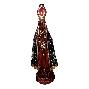 Imagem nossa senhora aparecida 20 cm pintura linda marrom