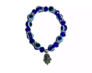 Pulseira Olho Grego e Pingentes mão hamsa esoterica talisma