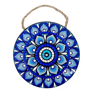 Quadro MANDALA Enfeite de Parede Porcelana Olho Grego SORTE