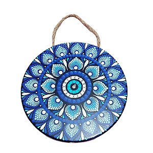 Quadro MANDALA Enfeite de Parede Porcelana Olho Grego SORTE