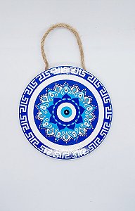 Quadro MANDALA Enfeite de Parede Porcelana Olho Grego CORDA