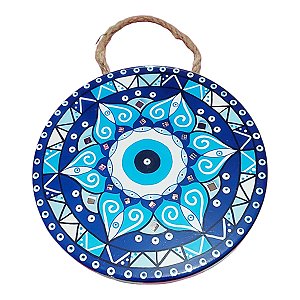 Quadro MANDALA ESOTERICA Enfeite Parede Porcelana Olho Grego