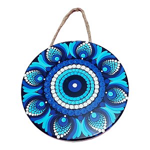 Quadro MANDALA Enfeite de Parede Porcelana Olho Grego