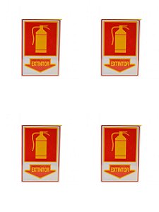 KIT 4 PlacaS DE Sinalização 30x20 PARA Extintor de Incêndio