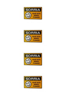 4 PlacaS DE Sinalização 15x20 Sorria VOCÊ Está Sendo Filmado