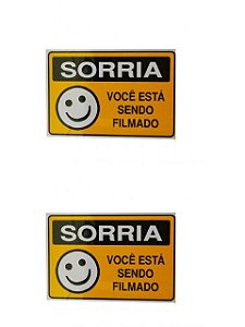 2 PlacaS DE Sinalização 15x20 Sorria VOCÊ Está Sendo Filmado