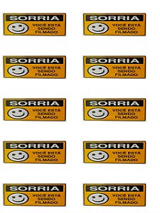 10 PlacaS Sinalização 15x20 Sorria VOCÊ Está Sendo Filmado