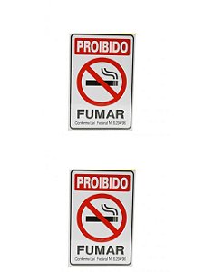 KIT 2 PlacaS DE Sinalizacão 20x15 Proibido Fumar C/ NFE