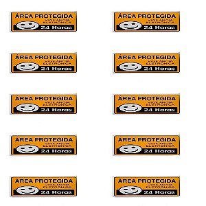 KIT 10 PlacaS de Sinalização 15x20 área Protegida 24 Horas