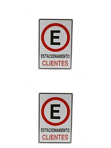KIT 2 PlacaS DE Sinalização 30x20 Estacionamento Clientes