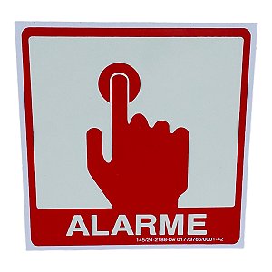 Placa de Sinalização fotoluminescente ALARME 15X15