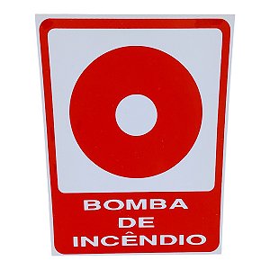 Placa de Sinalização BOMBA DE INCENDIO 20x15
