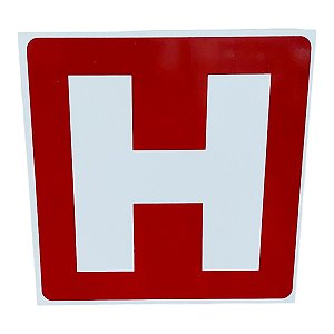 Placa de Sinalização SIMBOLO LETRA H 20X20 HIDRANTE